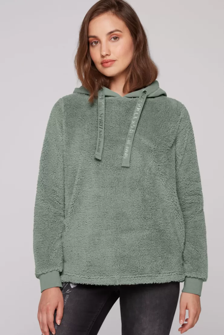 CAMP DAVID & SOCCX Hoodie aus Teddyplüsch mit Sweatkapuze muted aqua mutedaqua Best Sale