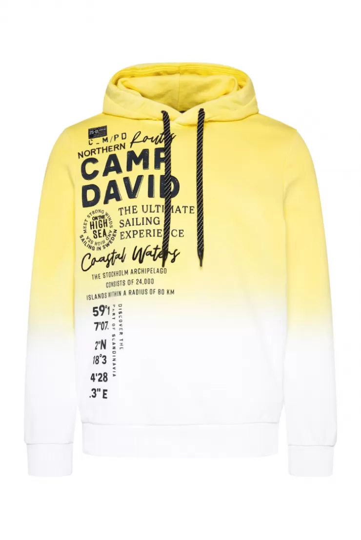 CAMP DAVID & SOCCX Hoodie Dip Dye mit Artworks light lime lightlime Flash Sale