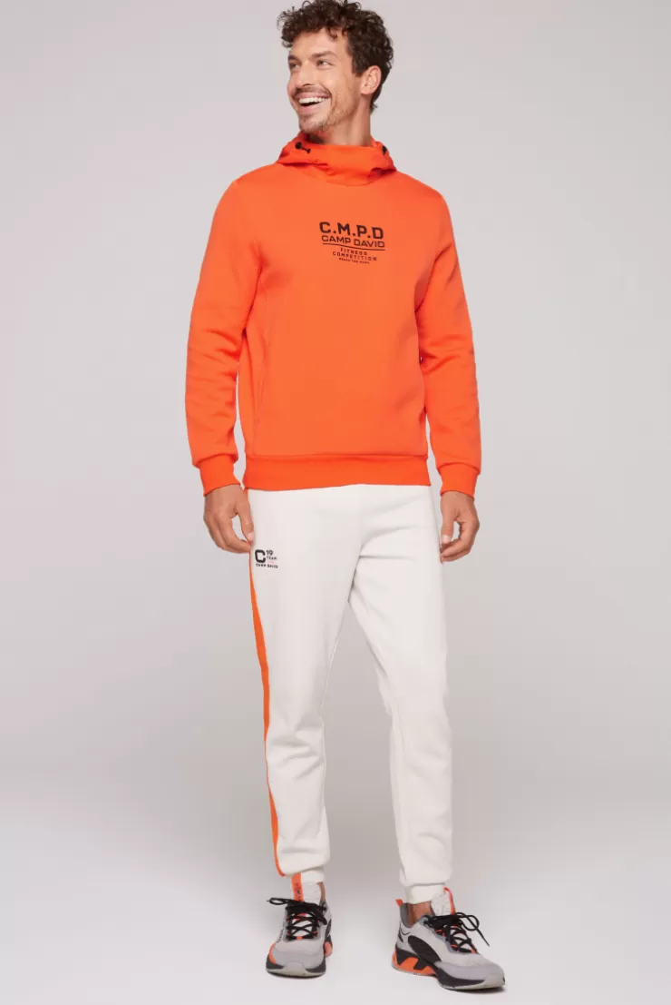 CAMP DAVID & SOCCX Hoodie im Materialmix mit Artwork und Rückentasche signal orange signalorange Best
