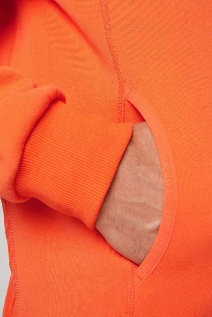CAMP DAVID & SOCCX Hoodie im Materialmix mit Artwork und Rückentasche signal orange signalorange Discount