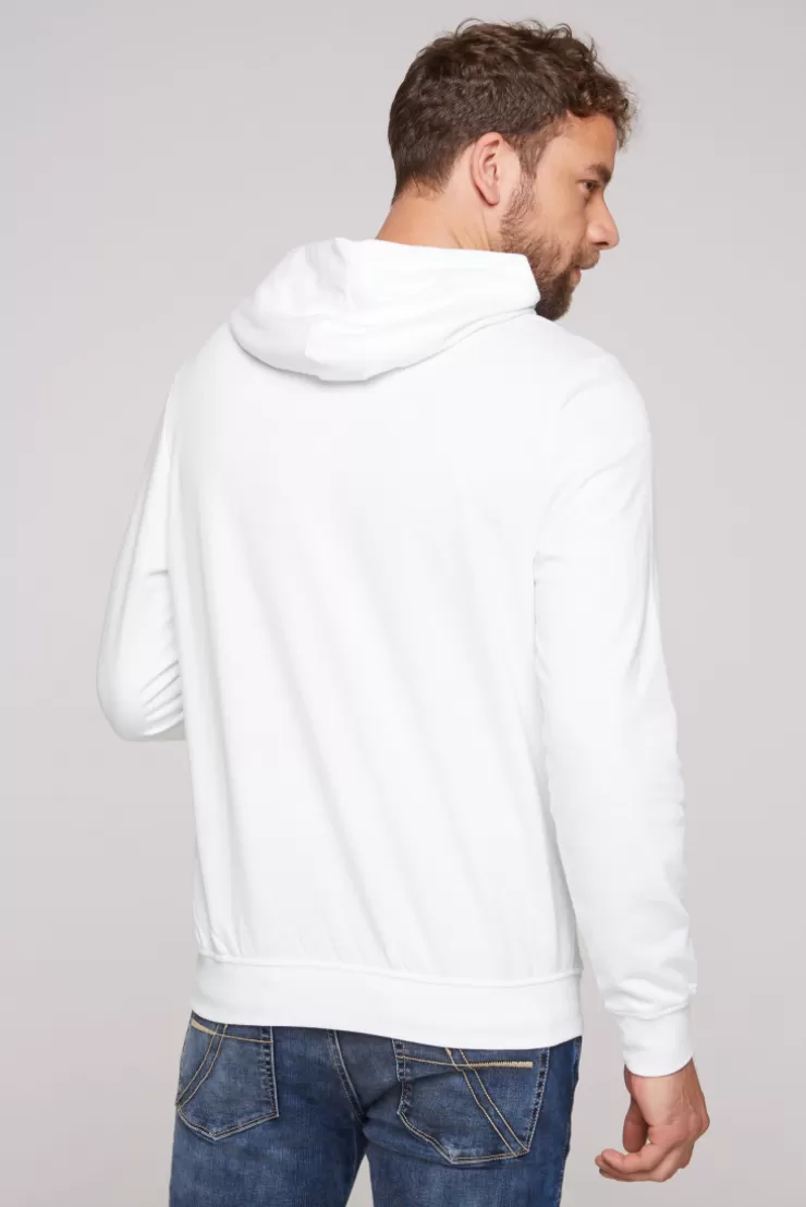 CAMP DAVID & SOCCX Hoodie mit Label Print opticwhite Outlet