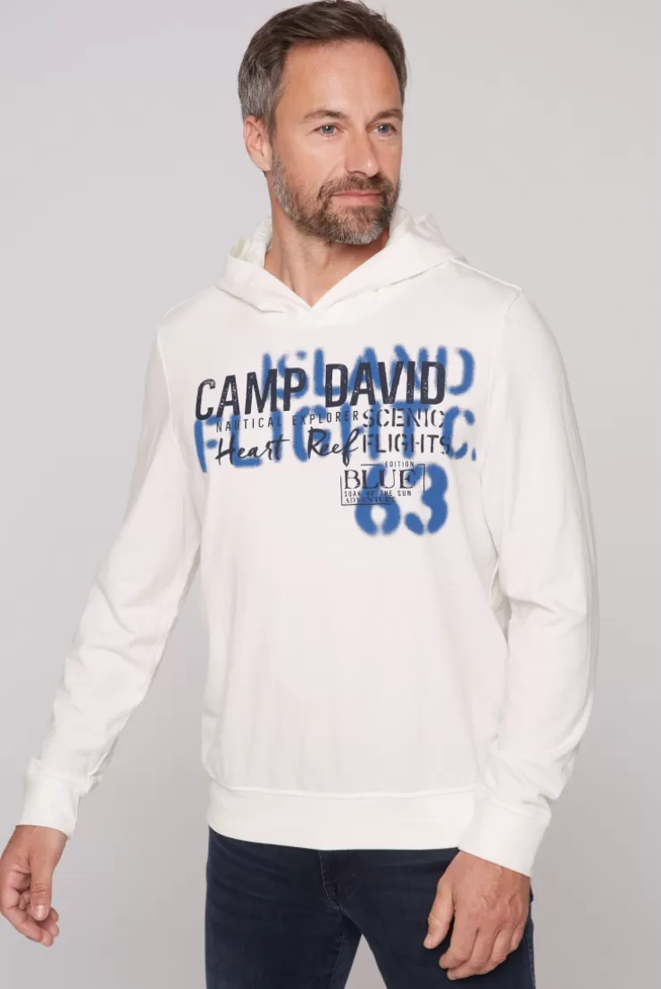 CAMP DAVID & SOCCX Hoodie mit Spray-Effekt-Artwork ivory New