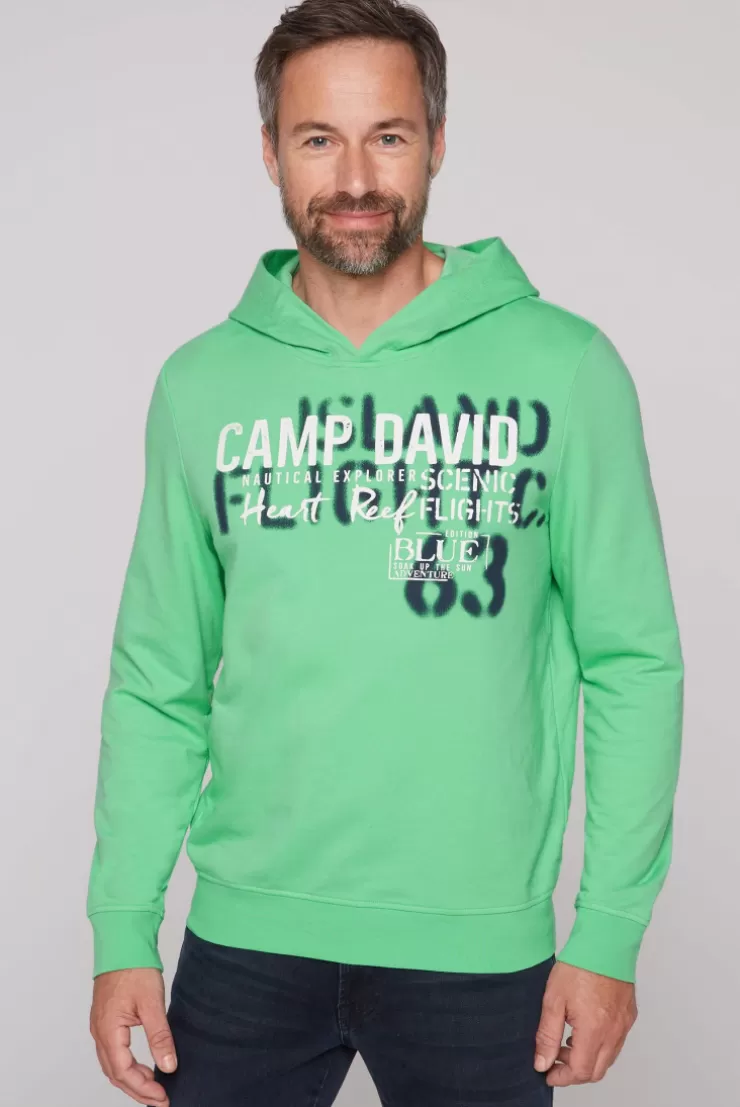 CAMP DAVID & SOCCX Hoodie mit Spray-Effekt-Artwork regatta green regattagreen Flash Sale