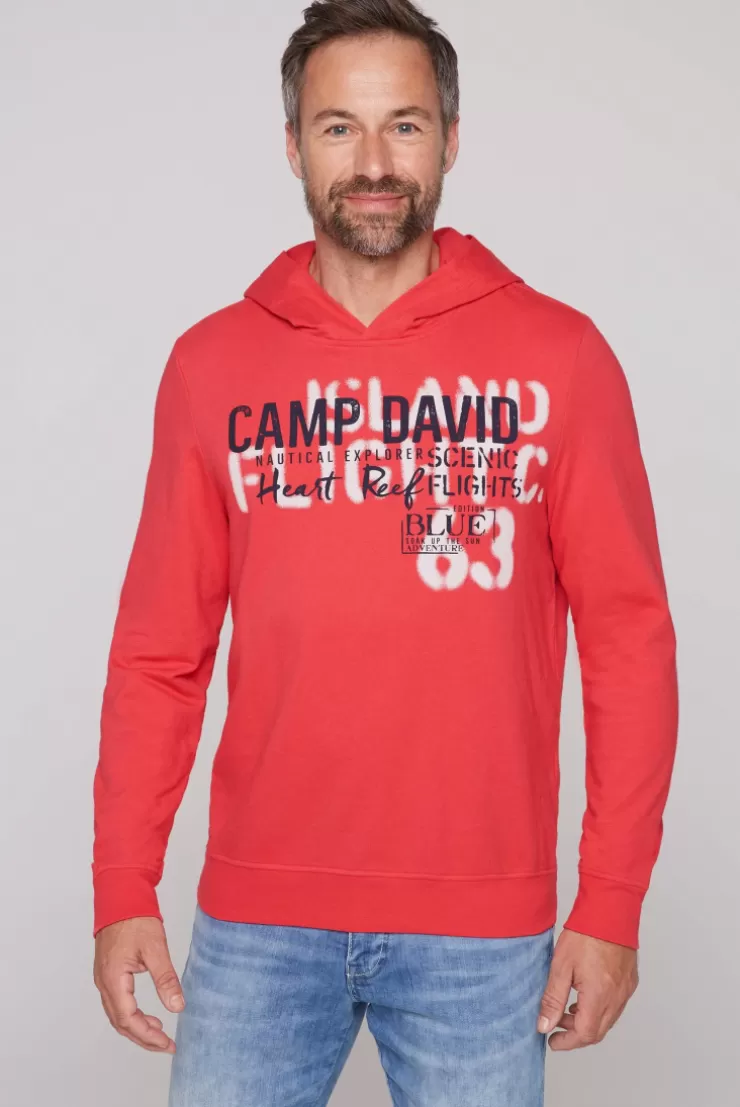 CAMP DAVID & SOCCX Hoodie mit Spray-Effekt-Artwork skipper red skipperred Cheap