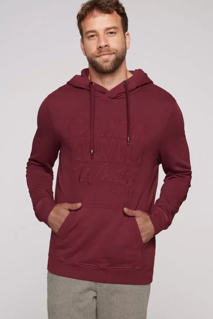 CAMP DAVID & SOCCX Hoodie mit tonigem Logo Artwork burgundy New