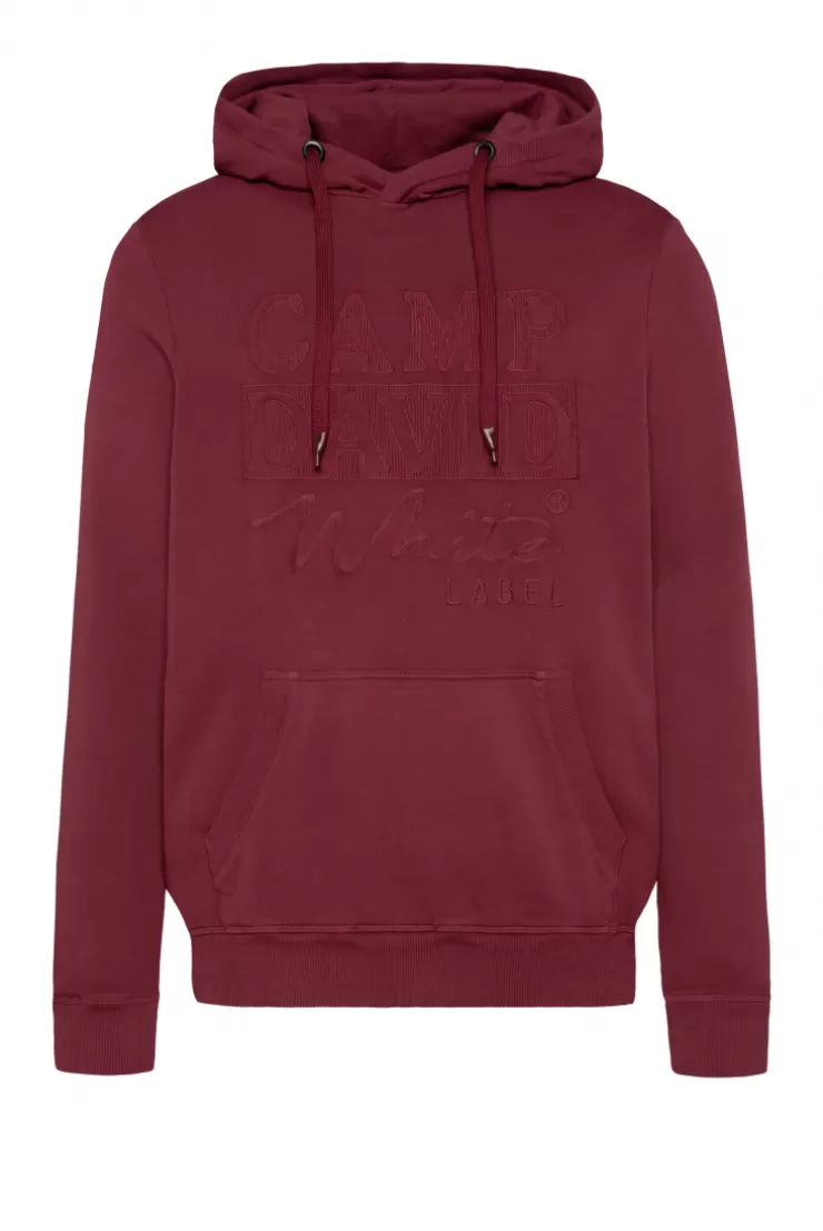 CAMP DAVID & SOCCX Hoodie mit tonigem Logo Artwork burgundy New