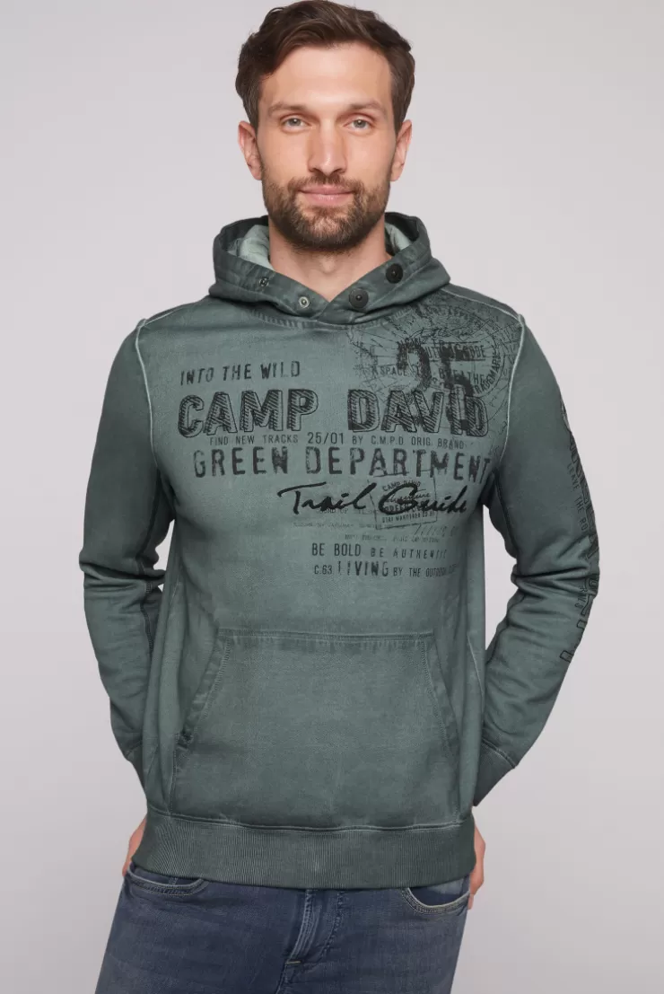 CAMP DAVID & SOCCX Hoodie Oil Dyed mit Artworks deep forest deepforest New