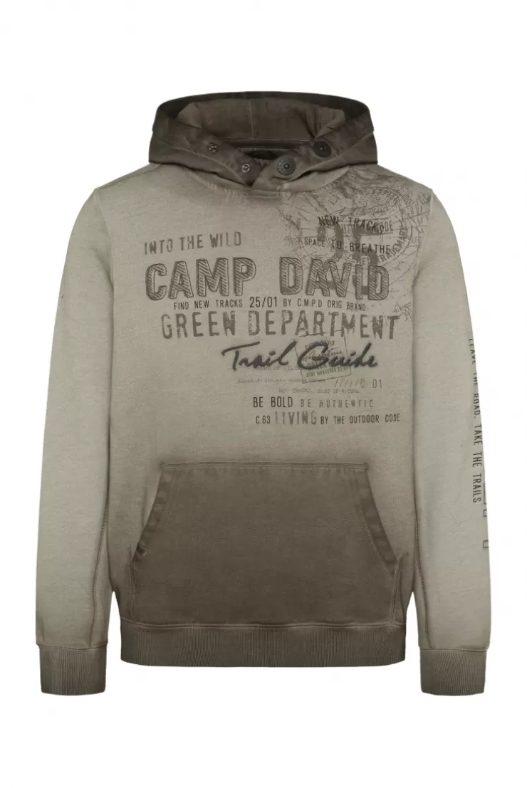 CAMP DAVID & SOCCX Hoodie Oil Dyed mit Artworks fossil brown fossilbrown Online