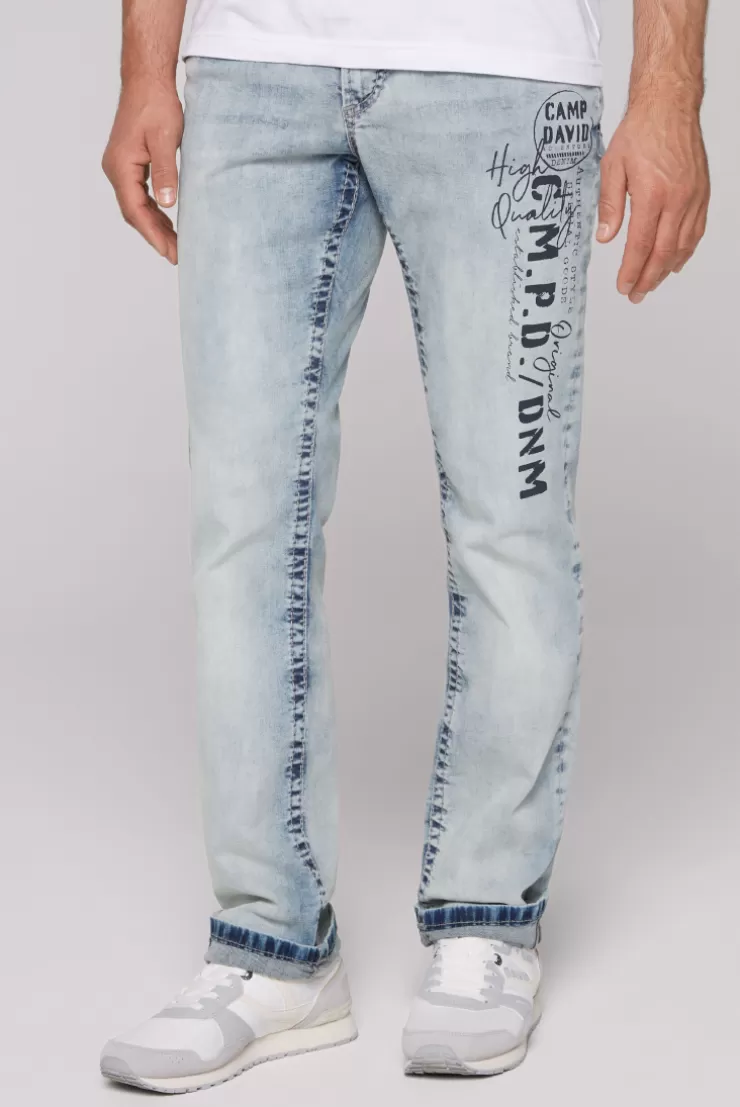 CAMP DAVID & SOCCX Jeans NI:CO Regular Fit mid blue printed midblueprinted Cheap