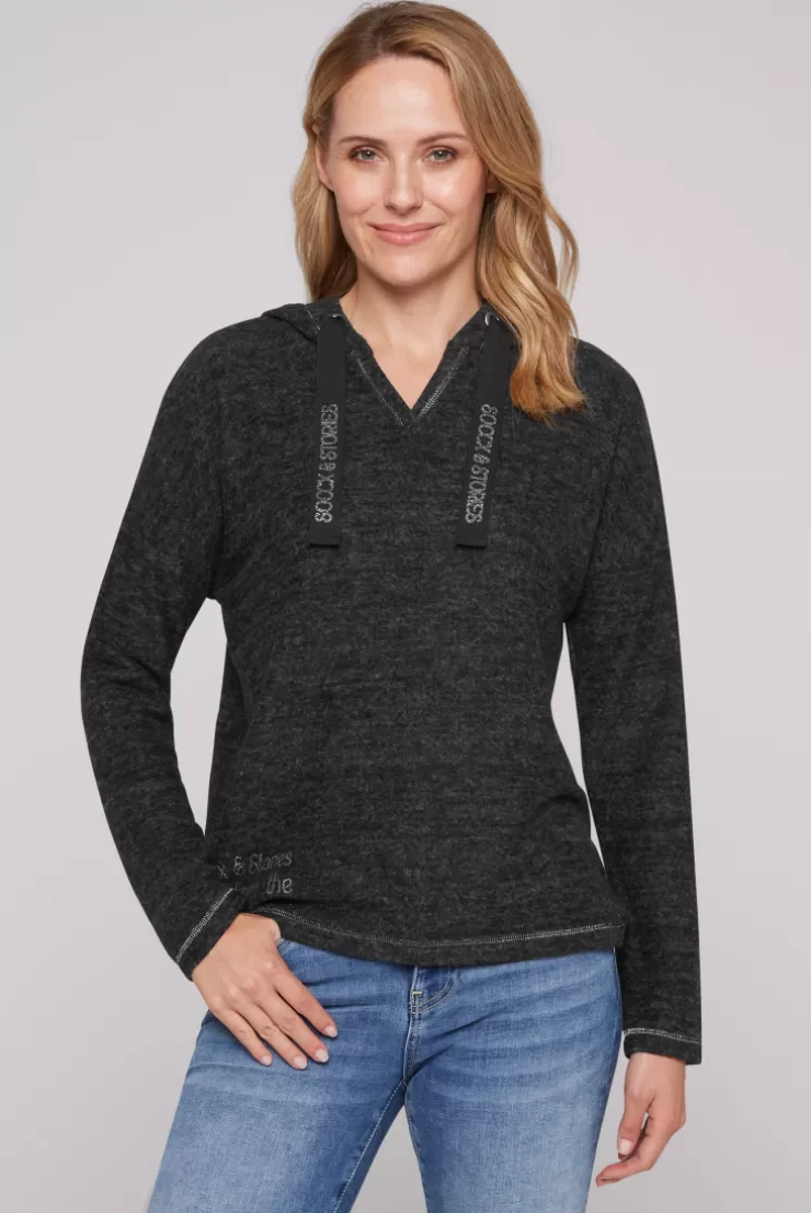 CAMP DAVID & SOCCX Kapuzenpullover aus Flauschstrick black Clearance