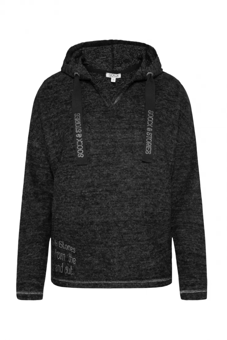 CAMP DAVID & SOCCX Kapuzenpullover aus Flauschstrick black Clearance