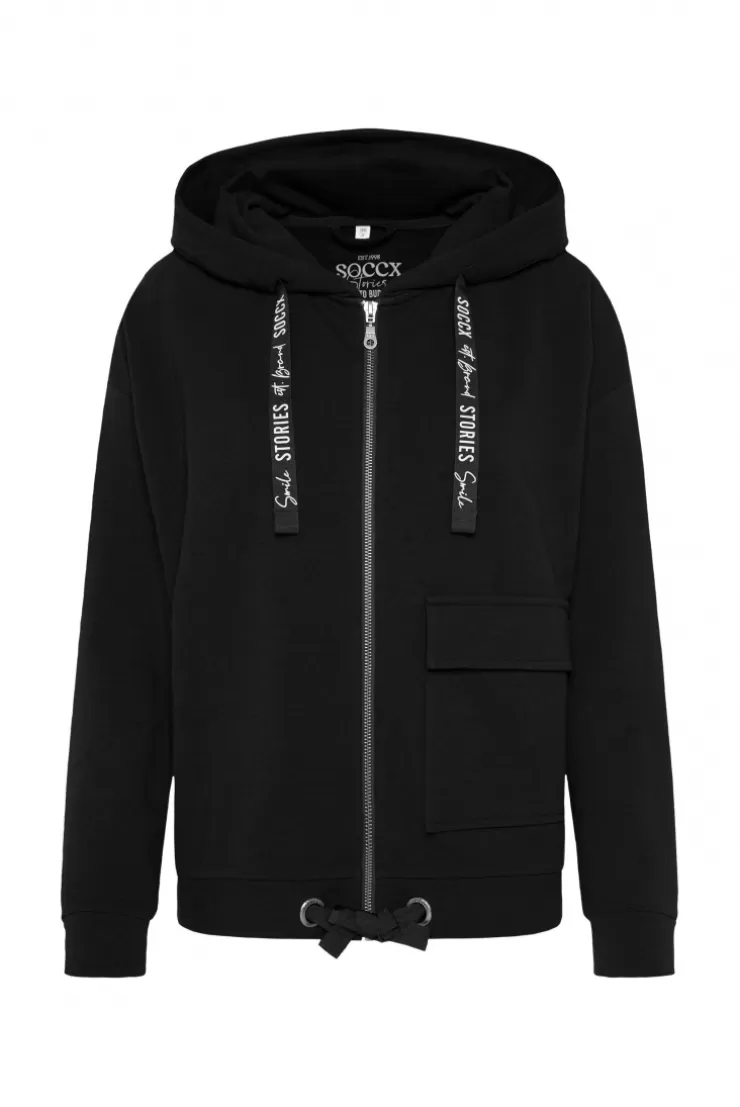 CAMP DAVID & SOCCX Kapuzensweatjacke mit einer Klappentasche black Sale