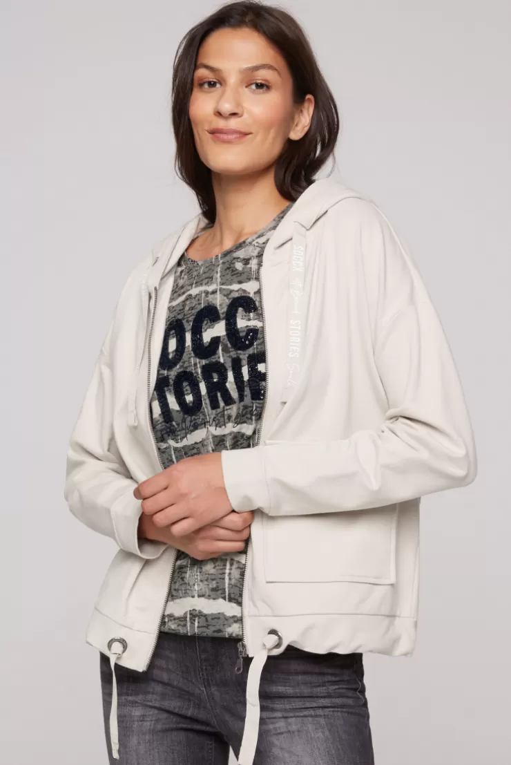 CAMP DAVID & SOCCX Kapuzensweatjacke mit einer Klappentasche stone beige stonebeige Clearance