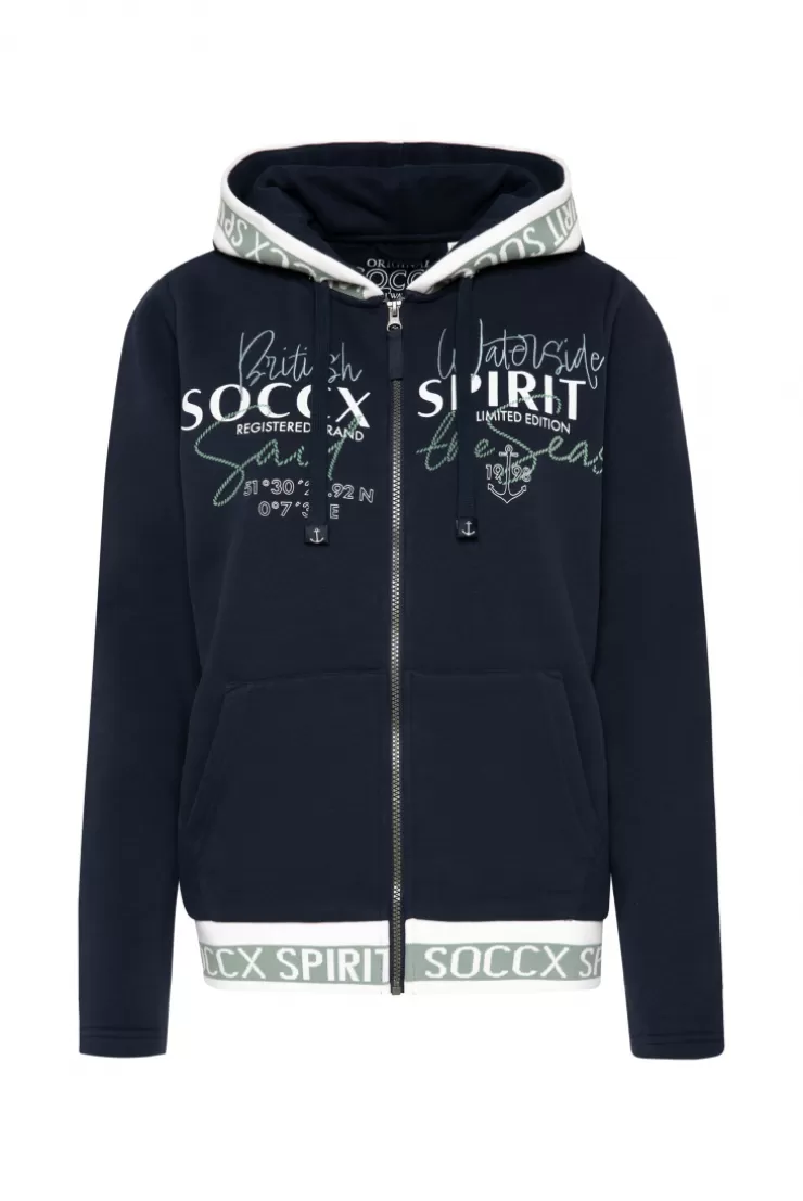 CAMP DAVID & SOCCX Kapuzensweatjacke mit Intarsia-Logo-Details blue navy bluenavy Hot