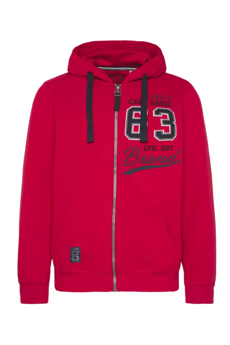 CAMP DAVID & SOCCX Kapuzensweatjacke mit Retro-Artwork royal red royalred Sale