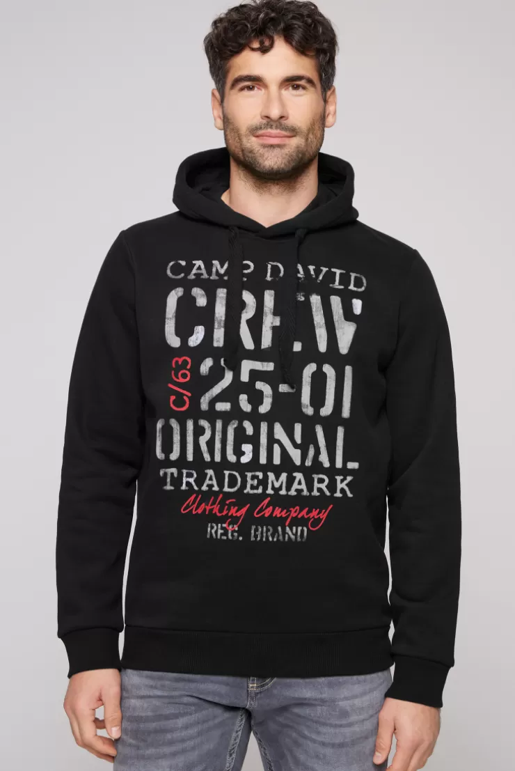 CAMP DAVID & SOCCX Kapuzensweatshirt mit Used Print black Best