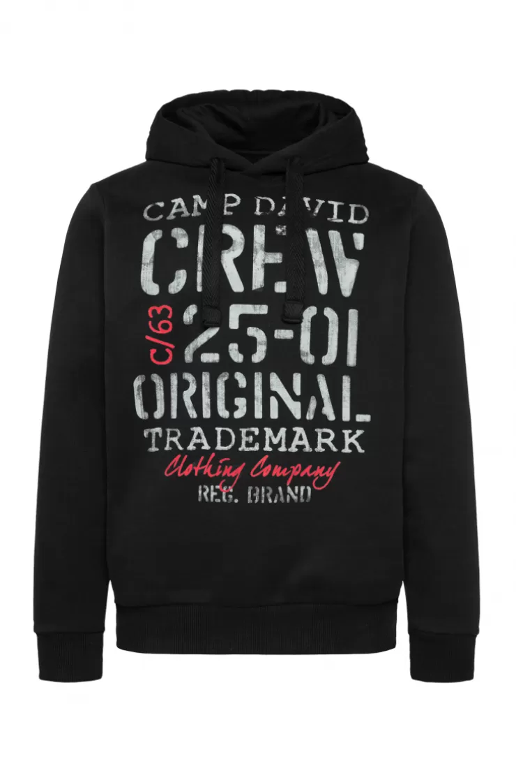 CAMP DAVID & SOCCX Kapuzensweatshirt mit Used Print black Best