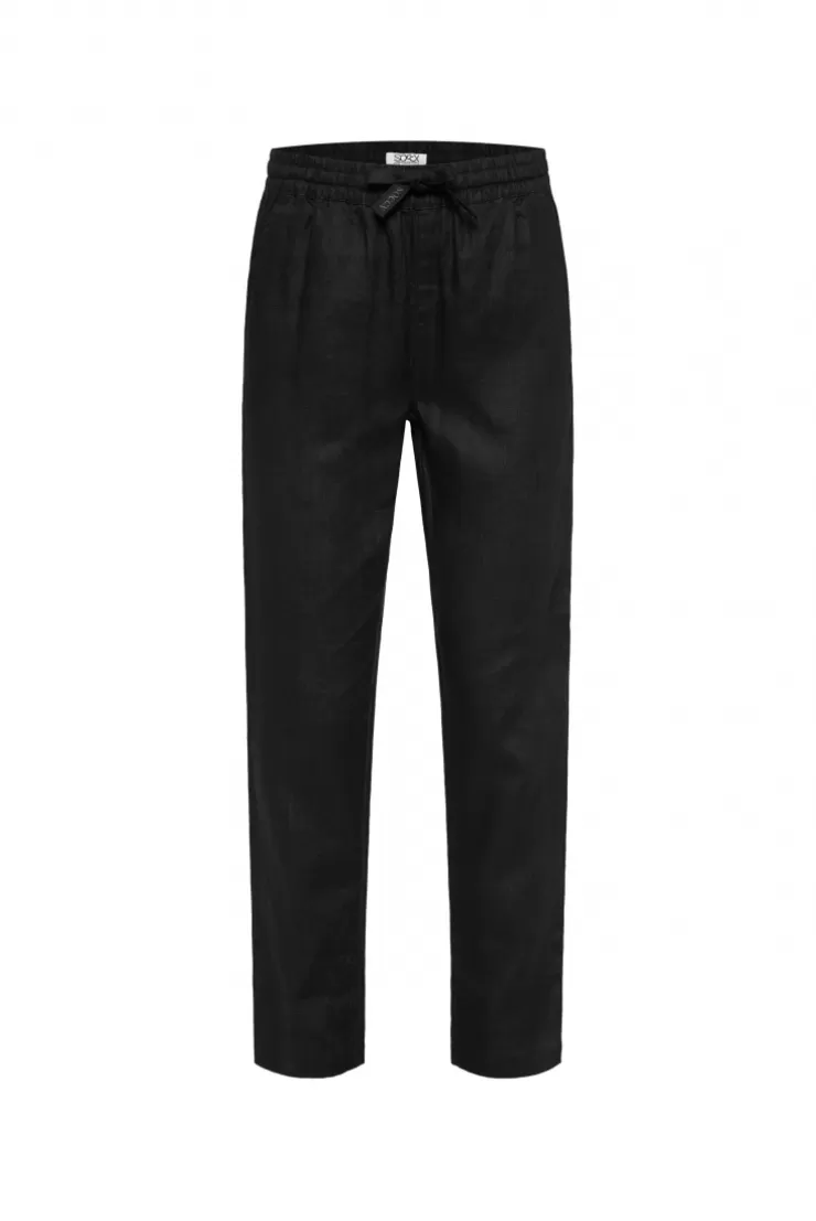 CAMP DAVID & SOCCX Klassische Leinenhose mit Elastikbund | XXXL black Cheap