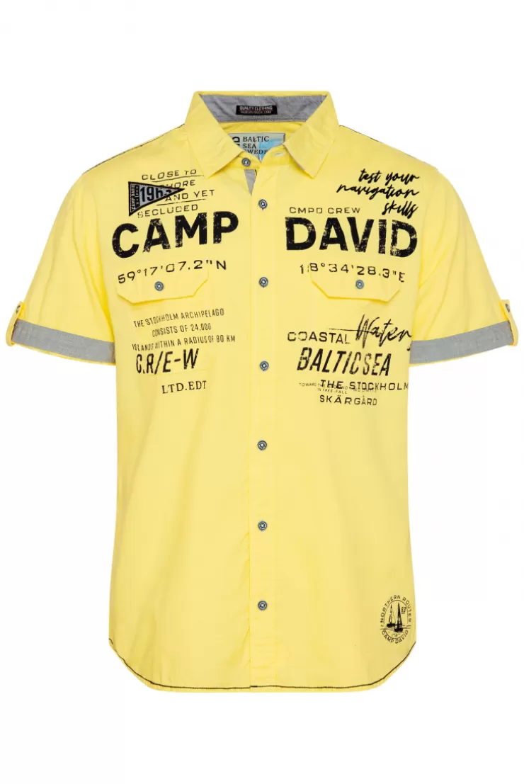 CAMP DAVID & SOCCX Kurzarmhemd mit Klappentaschen und Prints light lime lightlime Best Sale