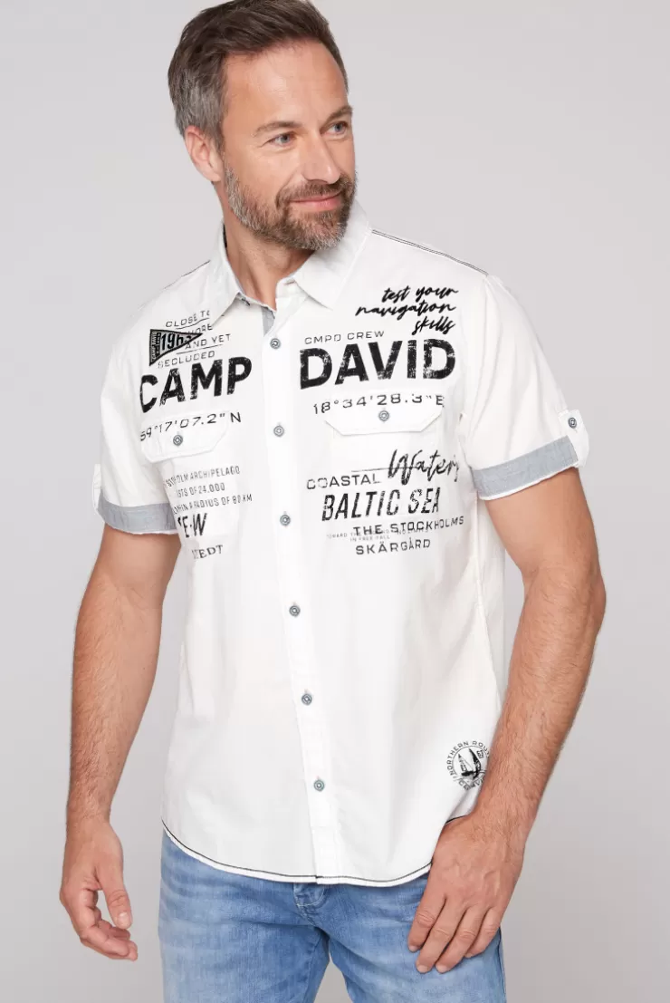 CAMP DAVID & SOCCX Kurzarmhemd mit Klappentaschen und Prints opticwhite Store