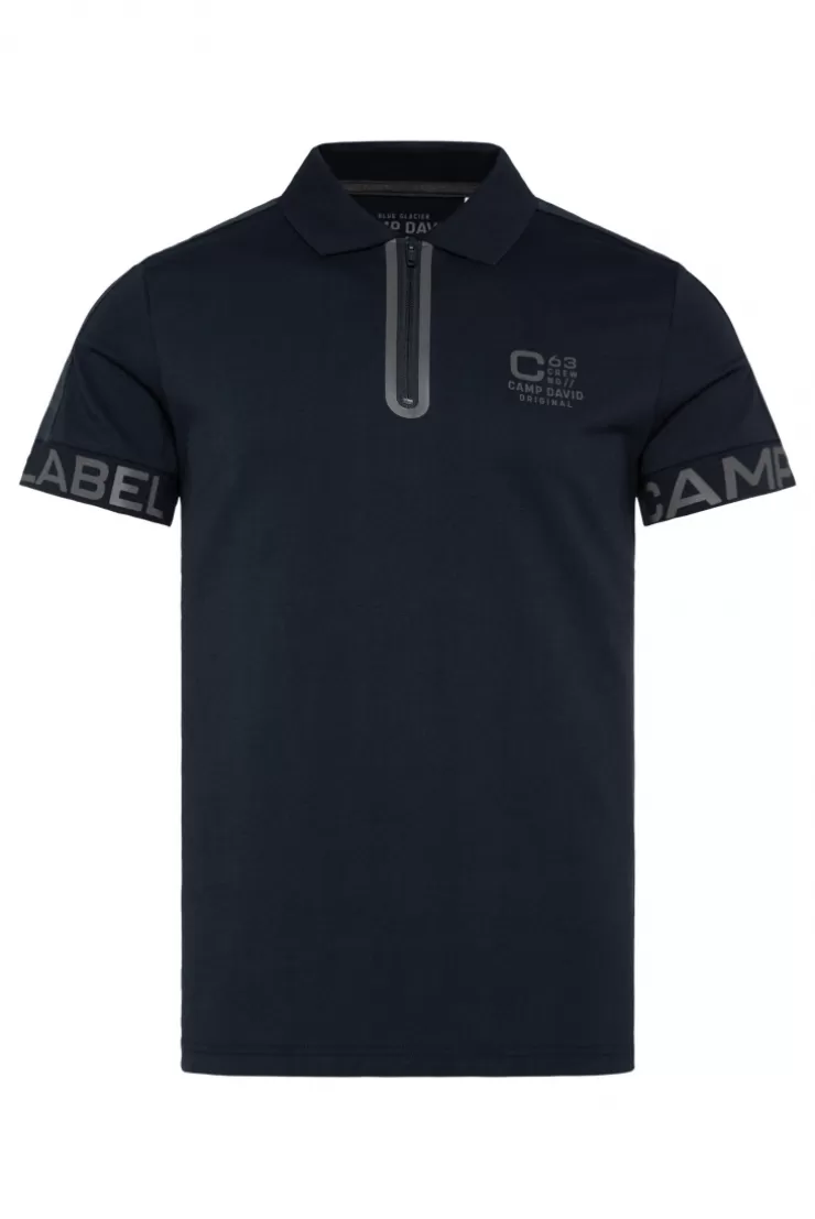 CAMP DAVID & SOCCX Kurzarmpolo mit Folienprints blue navy bluenavy Outlet