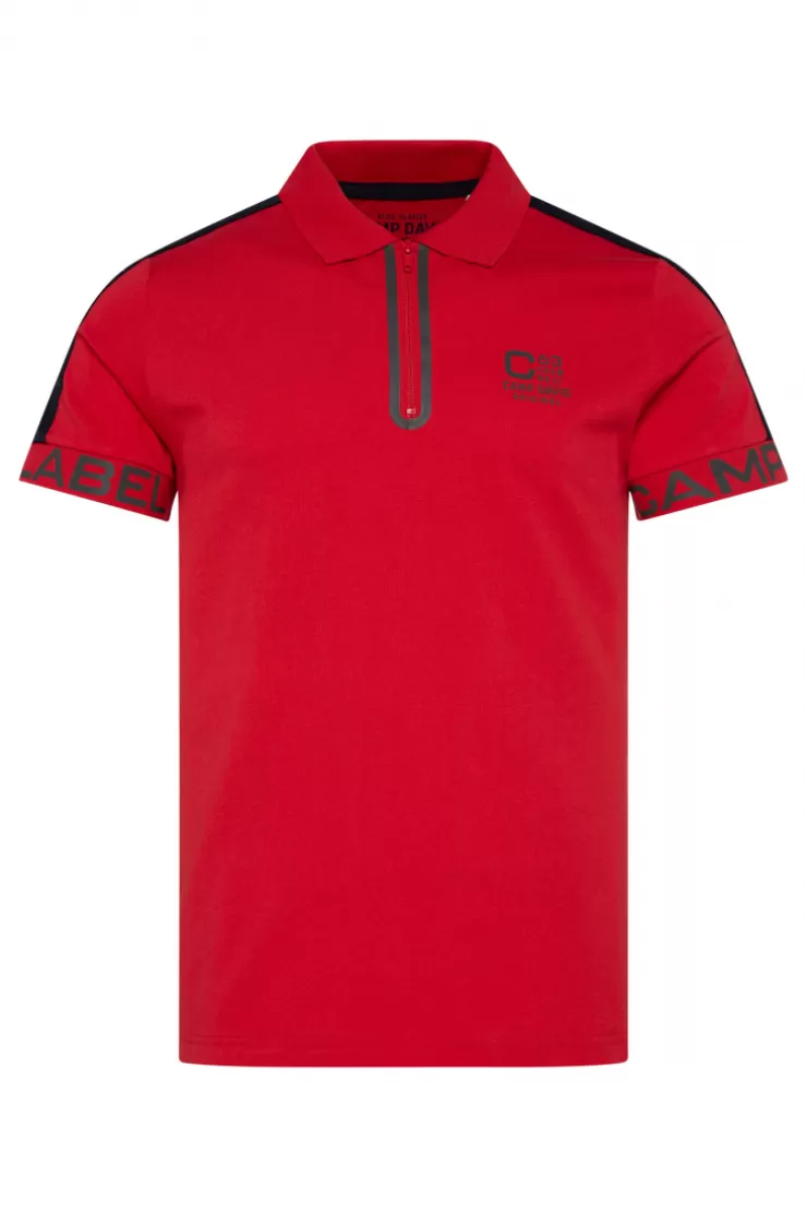 CAMP DAVID & SOCCX Kurzarmpolo mit Folienprints flight red flightred Best