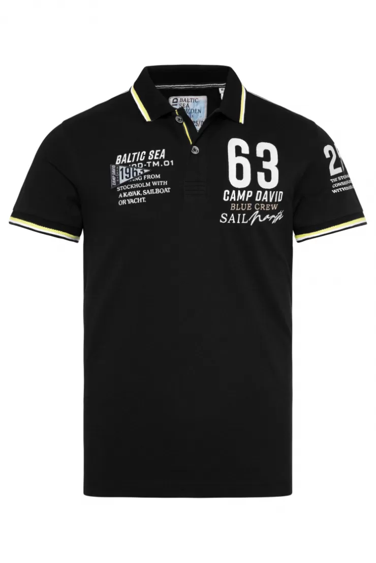 CAMP DAVID & SOCCX Kurzarmpolo Pikee mit Logo Artworks black Store