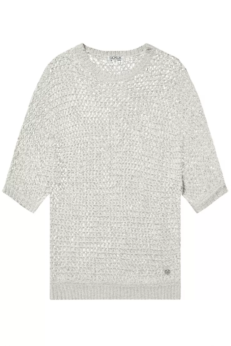 CAMP DAVID & SOCCX Kurzarm-Pullover aus Strukturgarn stone beige stonebeige Shop