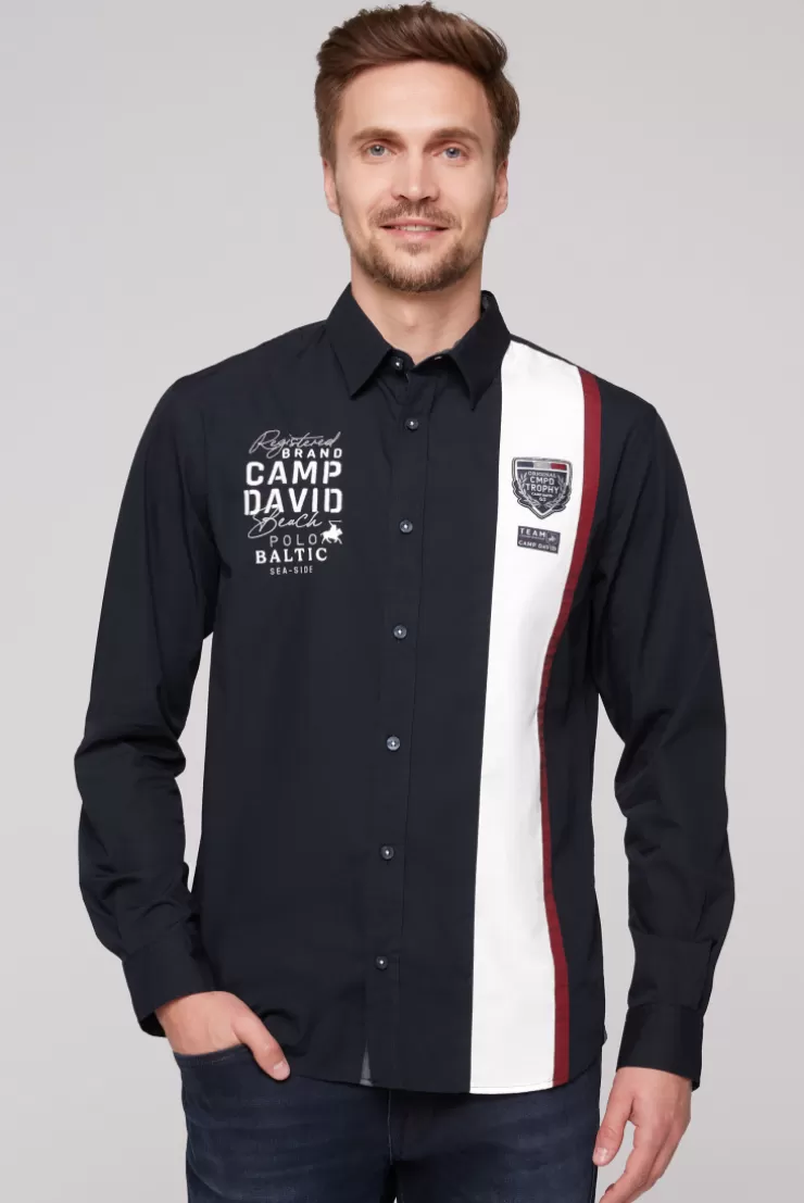 CAMP DAVID & SOCCX Langarmhemd mit Color-Blocking und Artworks blue navy bluenavy Best Sale
