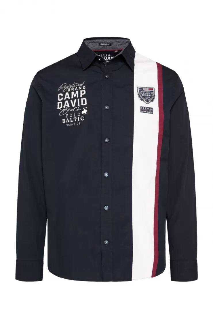 CAMP DAVID & SOCCX Langarmhemd mit Color-Blocking und Artworks blue navy bluenavy Best Sale