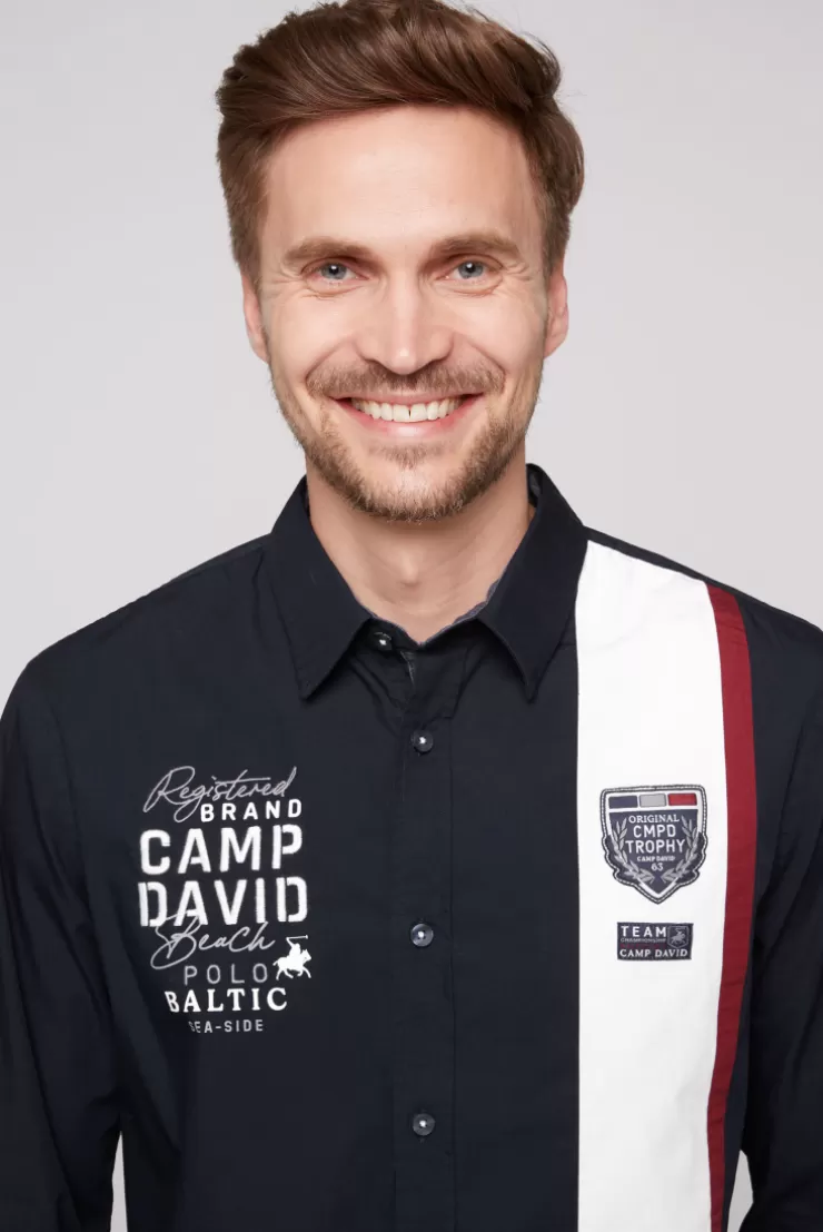 CAMP DAVID & SOCCX Langarmhemd mit Color-Blocking und Artworks blue navy bluenavy Best Sale
