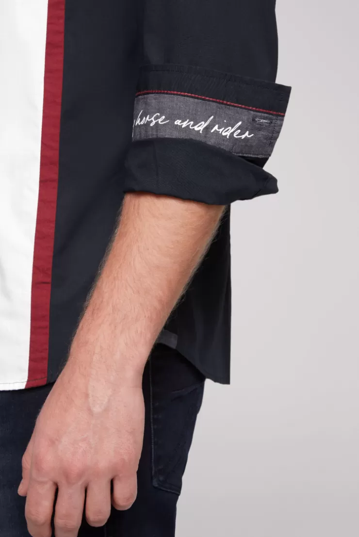 CAMP DAVID & SOCCX Langarmhemd mit Color-Blocking und Artworks blue navy bluenavy Best Sale