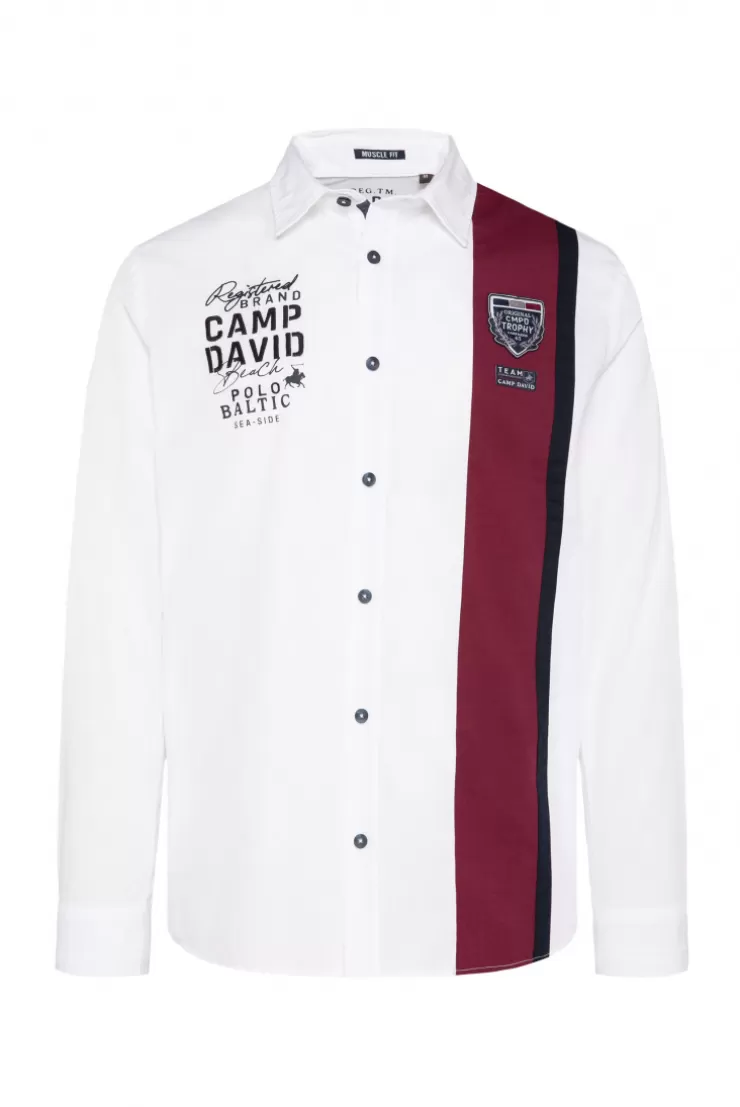 CAMP DAVID & SOCCX Langarmhemd mit Color-Blocking und Artworks opticwhite Store