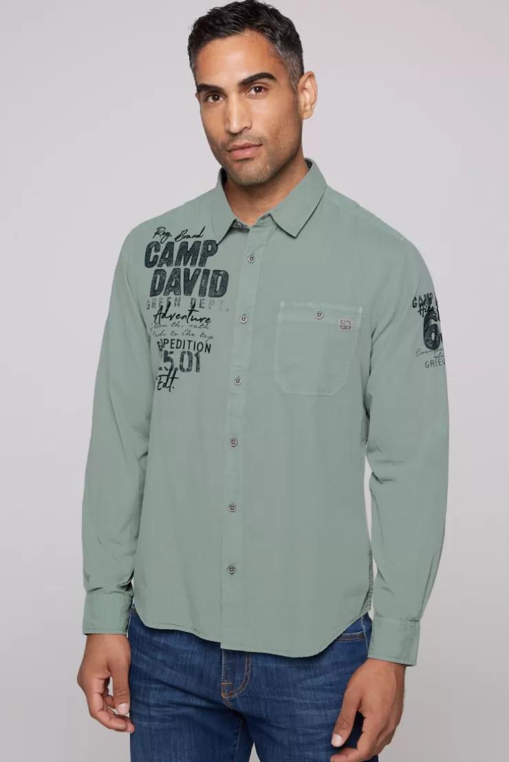 CAMP DAVID & SOCCX Langarmhemd mit Logo-Stickereien teal Shop