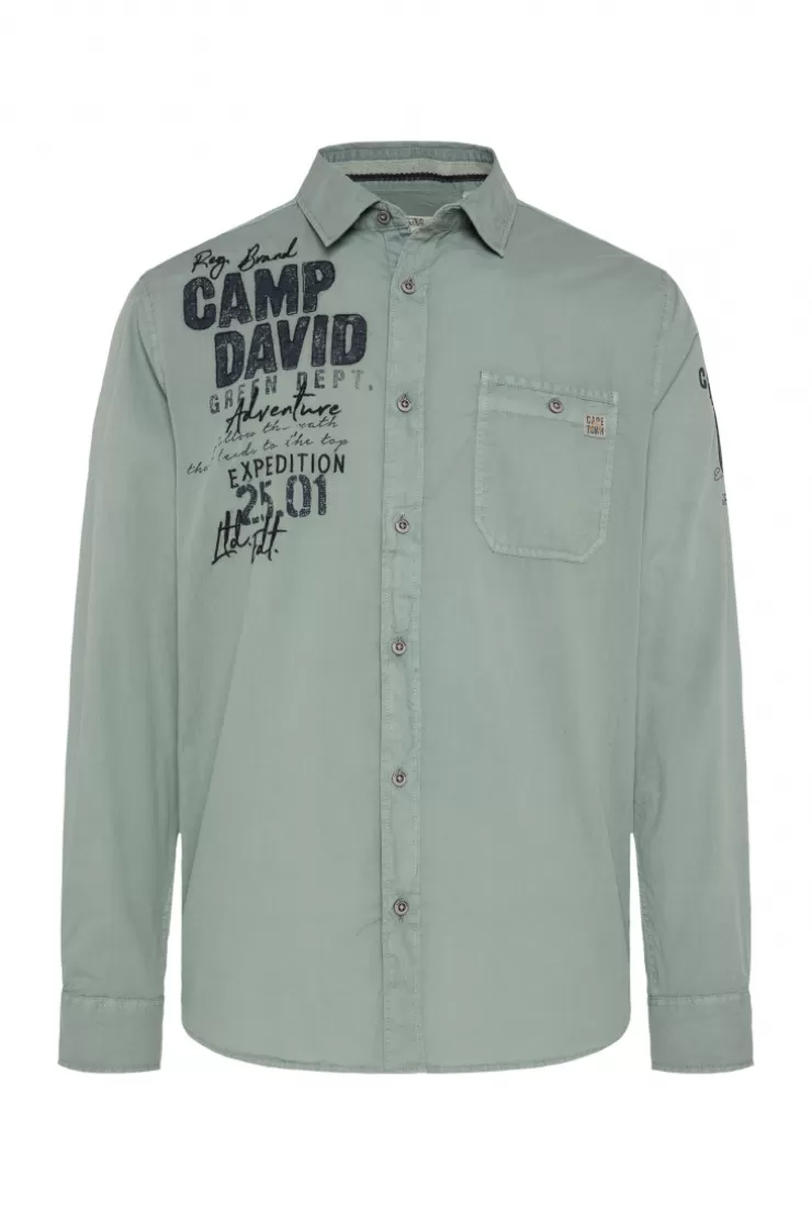 CAMP DAVID & SOCCX Langarmhemd mit Logo-Stickereien teal Shop