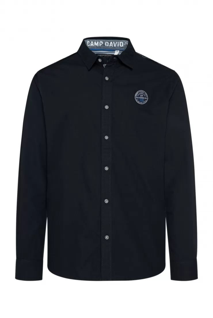 CAMP DAVID & SOCCX Langarmhemd mit Strukturstreifen blue navy bluenavy Store