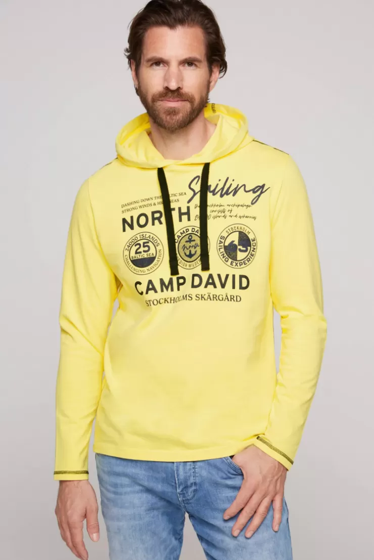 CAMP DAVID & SOCCX Langarmshirt mit Kapuze und Print light lime lightlime Outlet