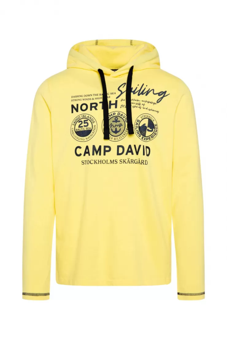 CAMP DAVID & SOCCX Langarmshirt mit Kapuze und Print light lime lightlime Outlet