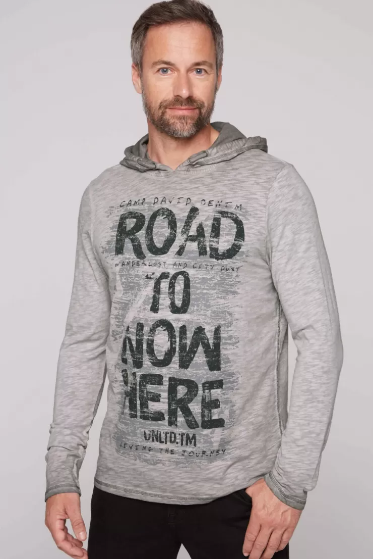 CAMP DAVID & SOCCX Langarmshirt mit Kapuze und Vintage Print | 4XL shadow Store