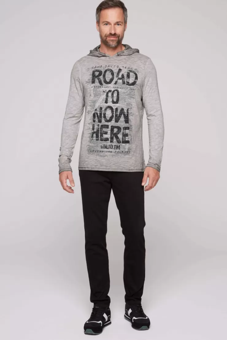 CAMP DAVID & SOCCX Langarmshirt mit Kapuze und Vintage Print | 4XL shadow Store