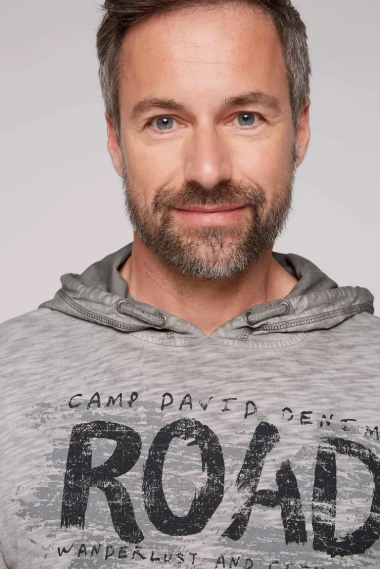 CAMP DAVID & SOCCX Langarmshirt mit Kapuze und Vintage Print | 4XL shadow Store