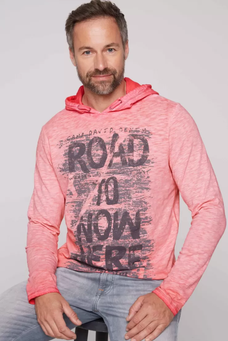 CAMP DAVID & SOCCX Langarmshirt mit Kapuze und Vintage Print sunrise Sale
