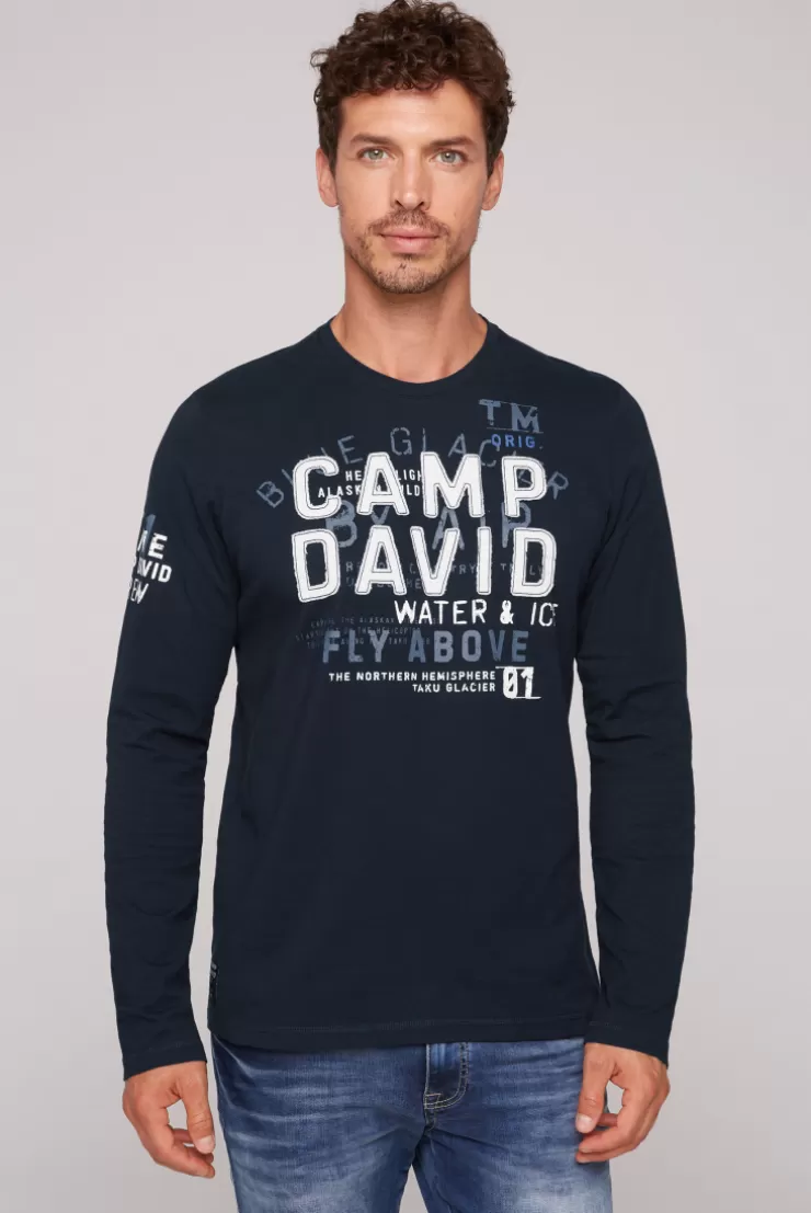 CAMP DAVID & SOCCX Langarmshirt mit Label-Applikationen blue navy bluenavy New