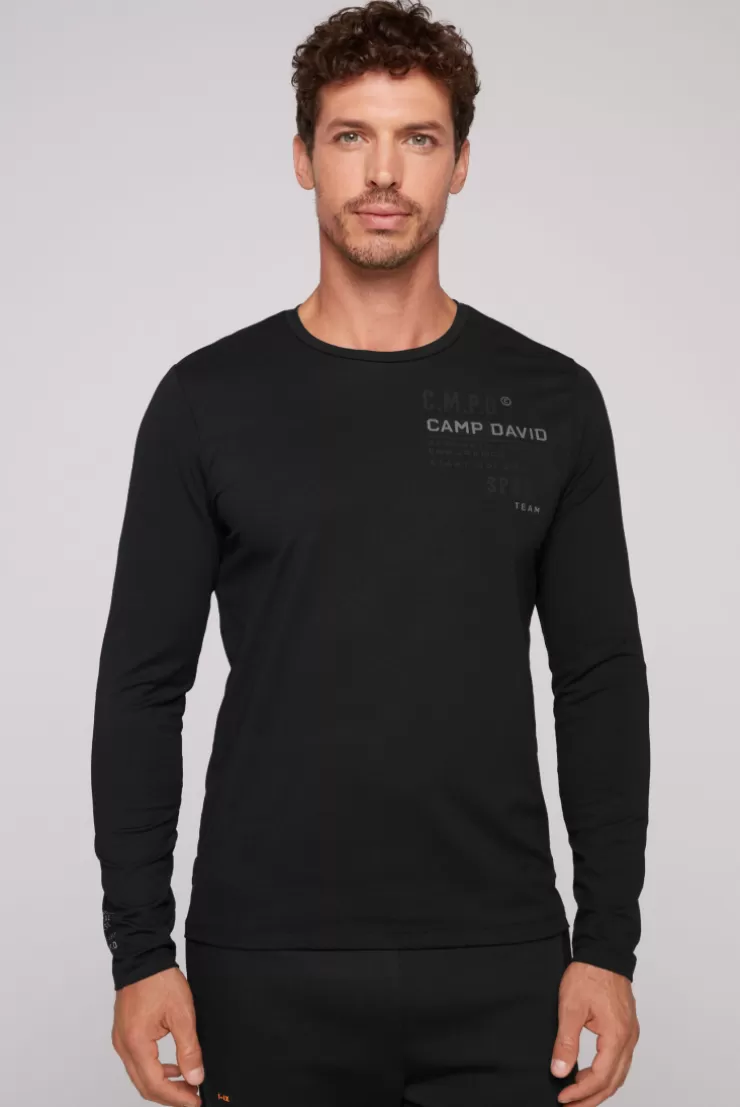 CAMP DAVID & SOCCX Langarmshirt mit reflektierendem Rücken-Print black Shop