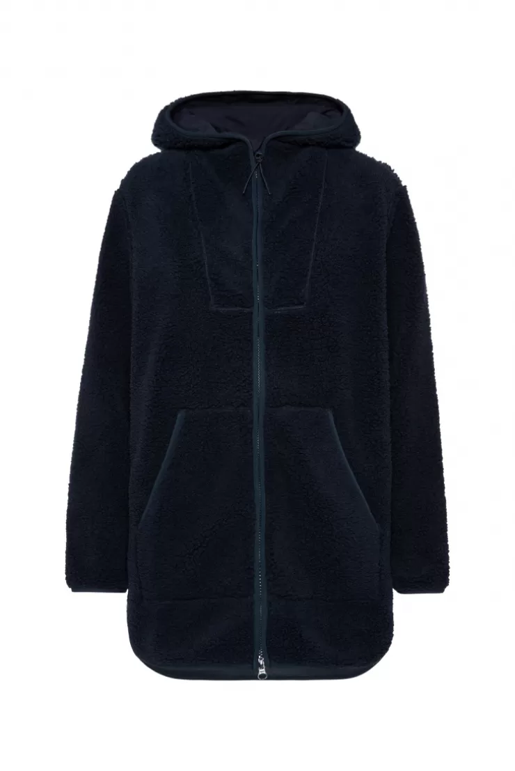 CAMP DAVID & SOCCX Lange Kapuzenjacke aus Teddyplüsch blue navy bluenavy Hot