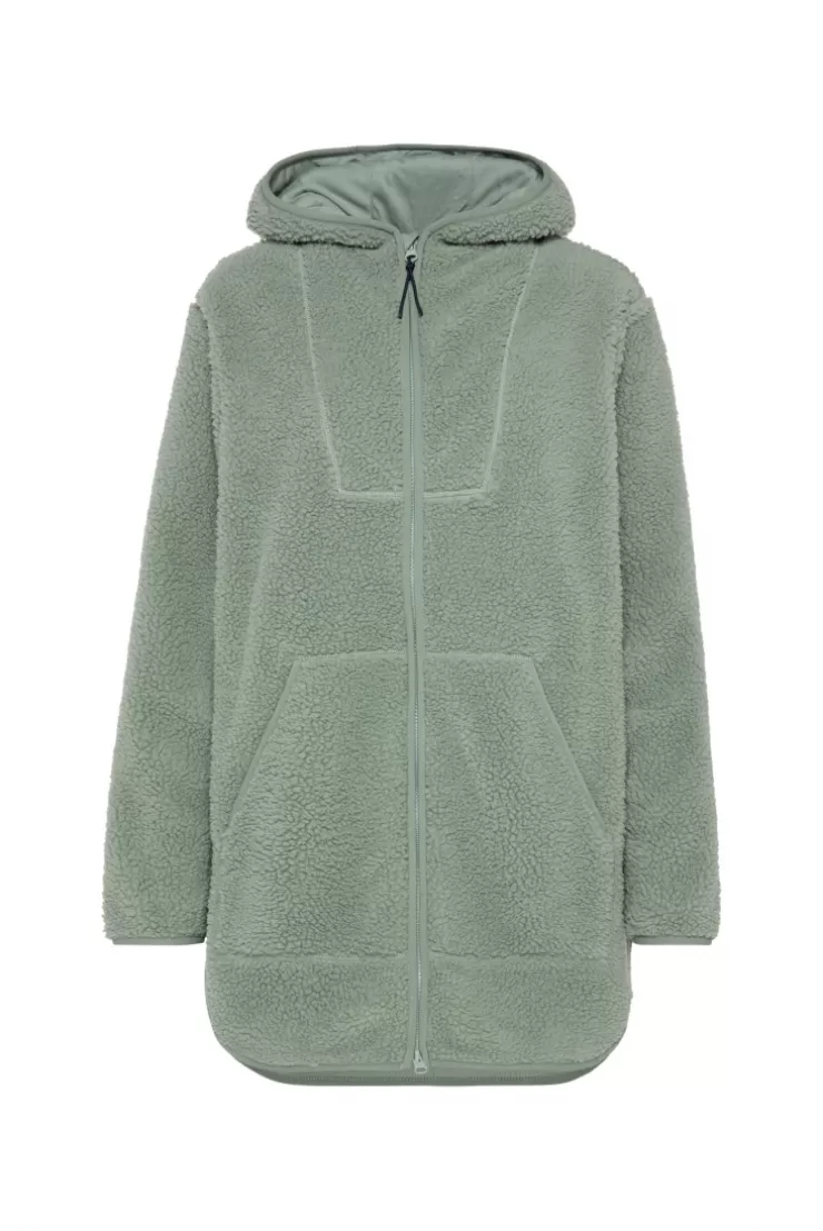 CAMP DAVID & SOCCX Lange Kapuzenjacke aus Teddyplüsch muted aqua mutedaqua Online