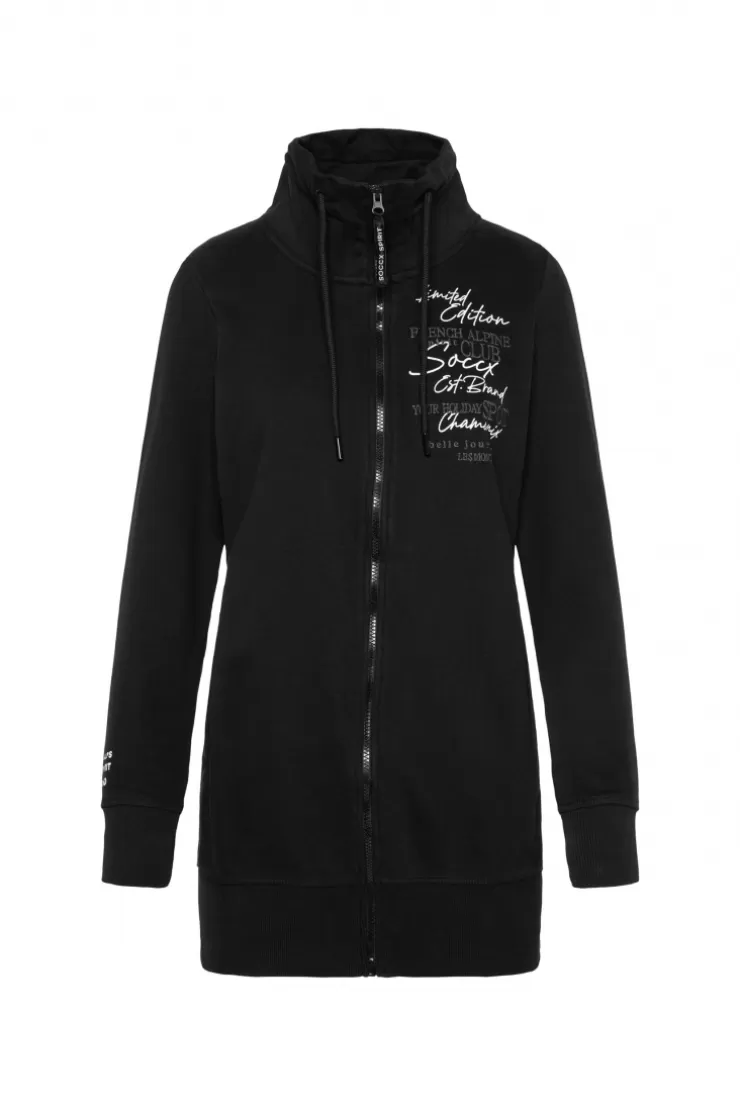 CAMP DAVID & SOCCX Lange Sweatjacke mit hohem Kragen black Shop