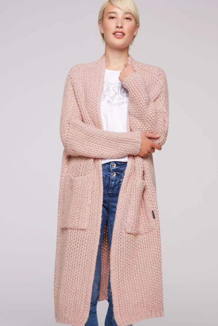 CAMP DAVID & SOCCX Langer Cardigan mit Perlmuster rose blush roseblush Cheap