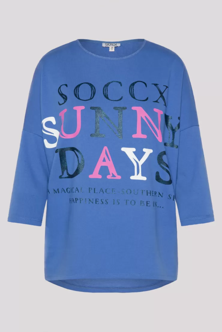 CAMP DAVID & SOCCX Leichtes Sweatshirt mit Logo Print pool blue poolblue Best