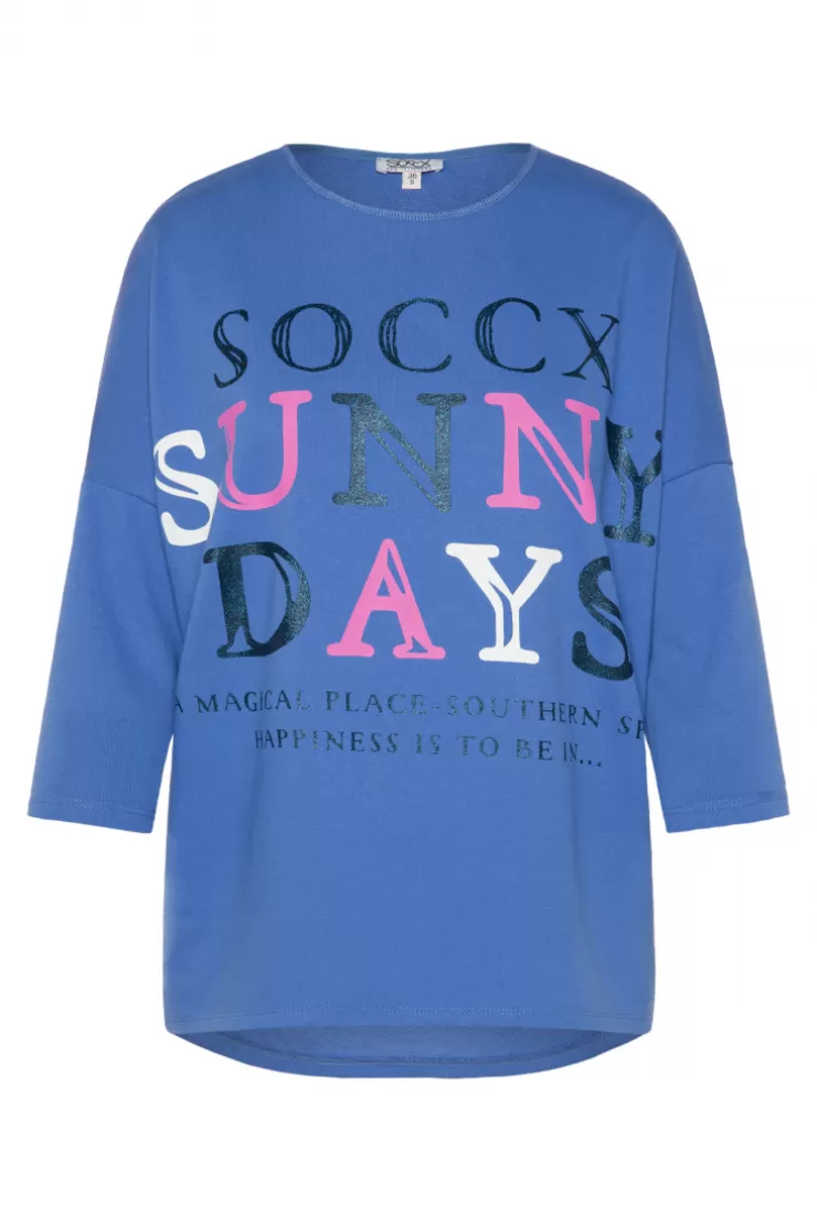 CAMP DAVID & SOCCX Leichtes Sweatshirt mit Logo Print pool blue poolblue Best